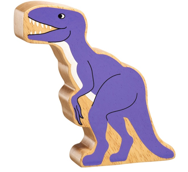 Dinosaur Wooden Figure - purple velociraptor