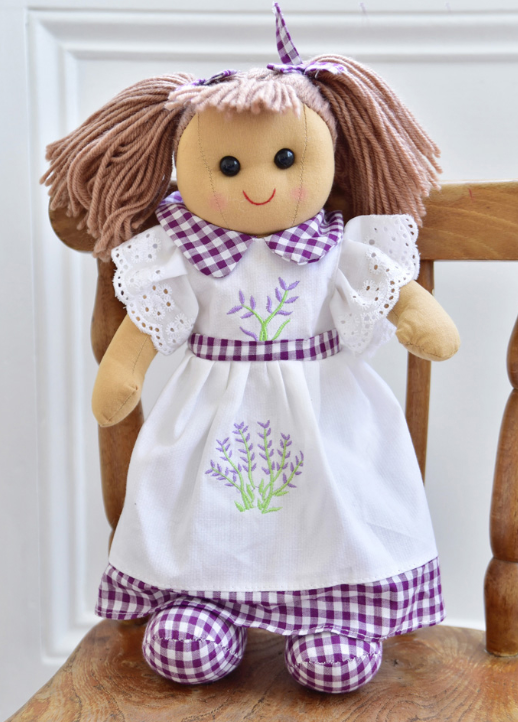 Lavender Embroidered Rag Doll - 40cm