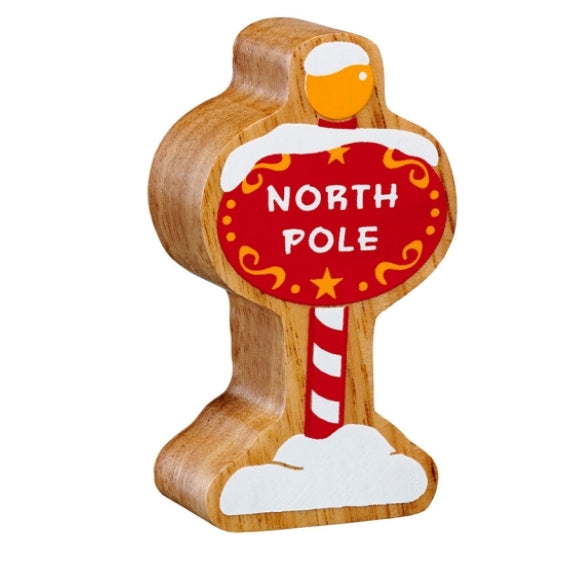 Wooden Toy Red and White North Pole