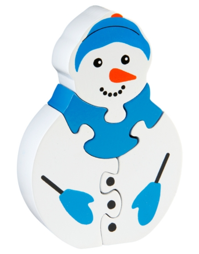 Easy Four Piece Snowman Wooden Jigsaw