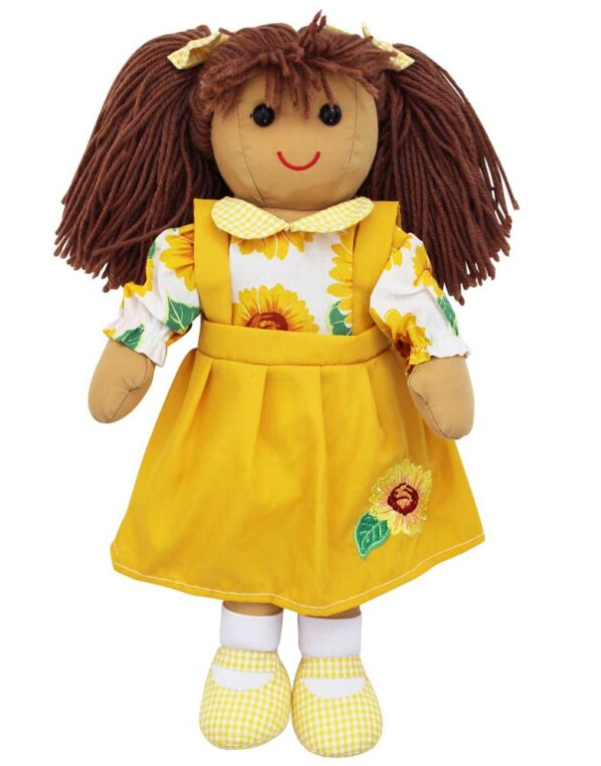 Yellow Sunflower Dress Rag Doll - 40cm