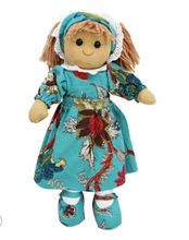 Load image into Gallery viewer, Teal Exotic Flower print Dress Doll - 40 cms
