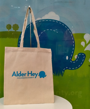 Load image into Gallery viewer, Cotton Tote Bag with Alder Hey Children&#39;s Charity Logo

