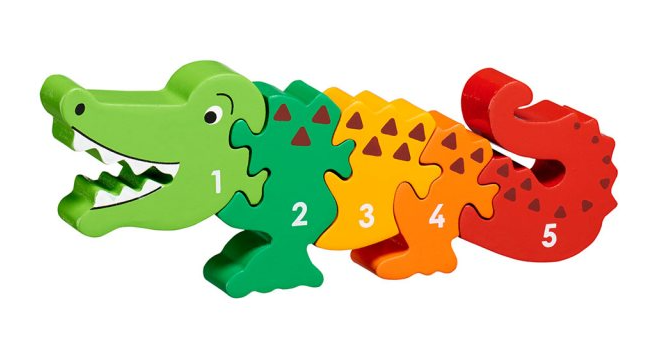 Five Piece Crocodile Wooden Jigsaw