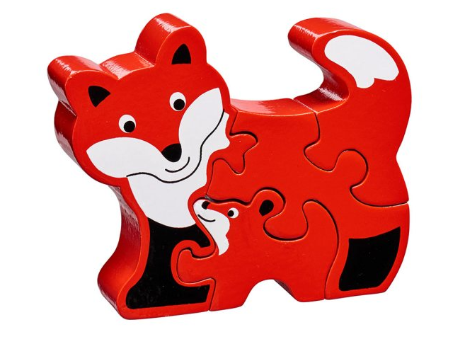 Easy Four Piece Fox & Cub Wooden Jigsaw