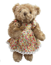 Load image into Gallery viewer, Teddy Bear With Mixed Floral Dress And Baby
