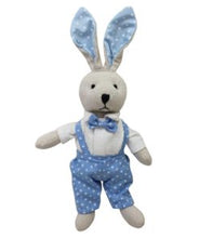 Load image into Gallery viewer, Easter Bundle - Bunny Rabbit with Blue Dungarees and Bow Tie, Oli Lapel Pin &amp; Oli Keyring
