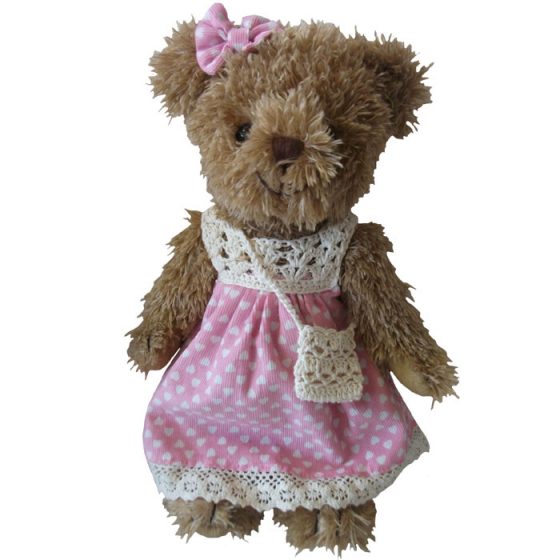 Pink heart dress Teddy Bear