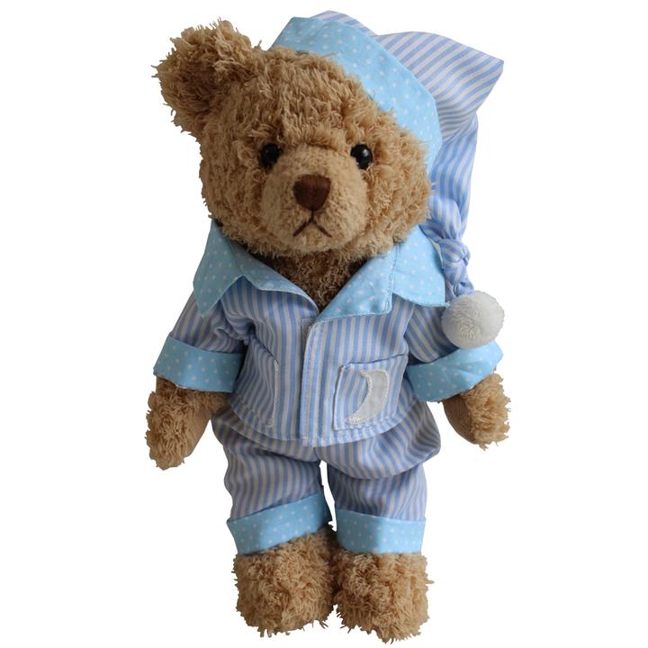 Stripe Pyjamas and Night Cap Teddy Bear