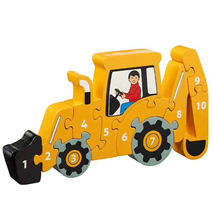 Ten Piece Digger Wooden Jigsaw