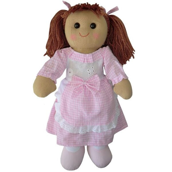 Pink Gingham Dress Rag Doll - 40cm