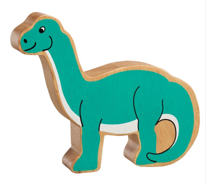 Dinosaur Wooden Figure - Turquoise Diplodocus